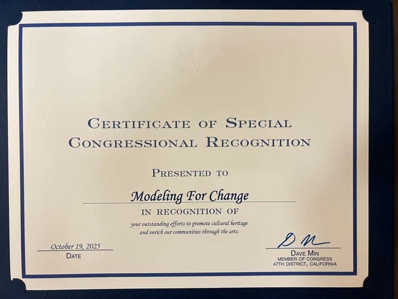 U.S. Congressional Recognition – Modeling For Change (2025)