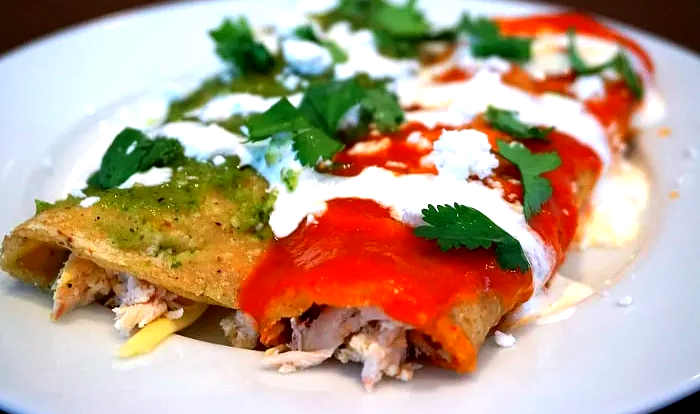 RED, GREEN OR BANDERA ENCHILADAS