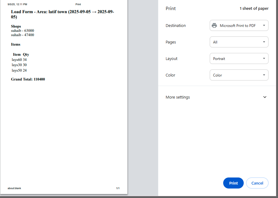 4. Load Form Generation