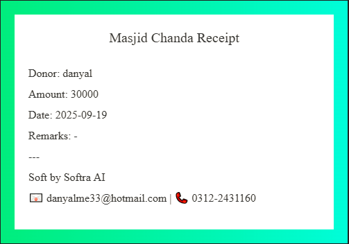 Masjid Chanda Management