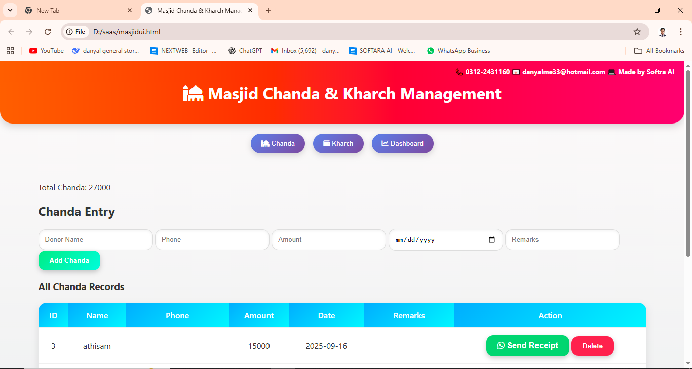 Masjid Chanda Management