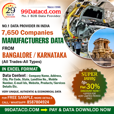 Top List of Manufacturing Companies in Bangalore by Database Provider