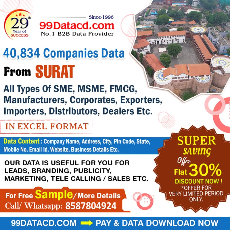 Top List of companies in Surat from Database Provider