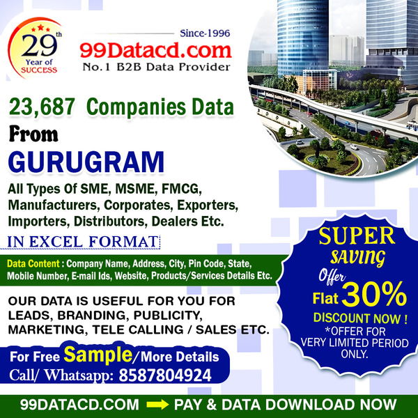 Buy a Comprehensive List of Gurgaon companies