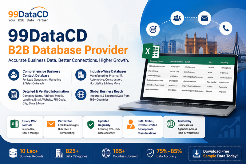 B2B Business Contact Database for Lead Generation and Sales Outreach