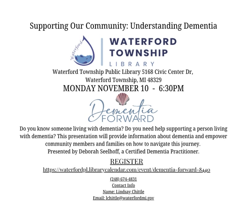 Dementia Education Waterford Public Library