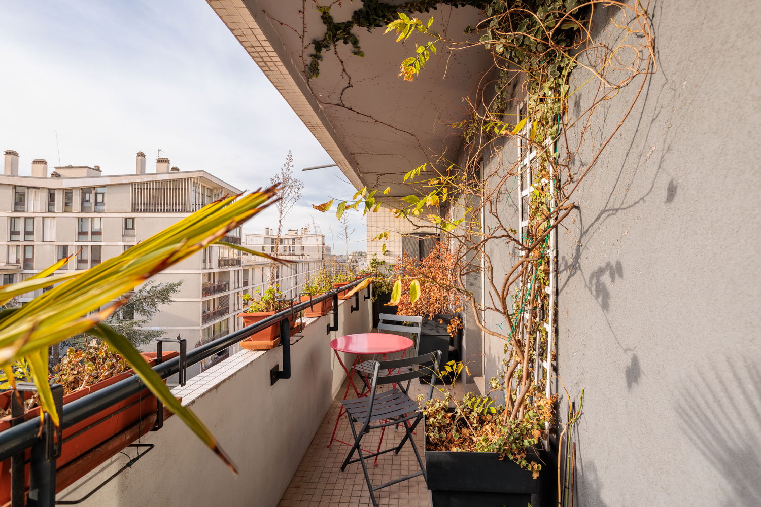 Appartement familial avec terrasse et balcon plein Sud à la lisière du 11 eme