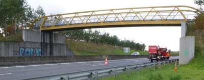 Inspection détaillée passerelle piétonne sur la route de Saint Blaise, commune de  Chevillon sur Huillard, France