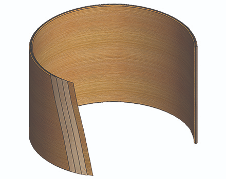 CLASSIC OAK SHELL 5-ply, 6.5mm cross-over shell: 3-ply maple core with American red oak inner and outer plies. This is a proprietary Ludwig design not traditional to most Oak builds. The maple add's more control and low-end to the Oak to produce a more well-rounded tone as opposed to a straight Oak shell.