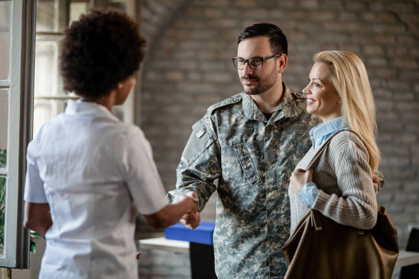 Veteran shaking hands with an advisor