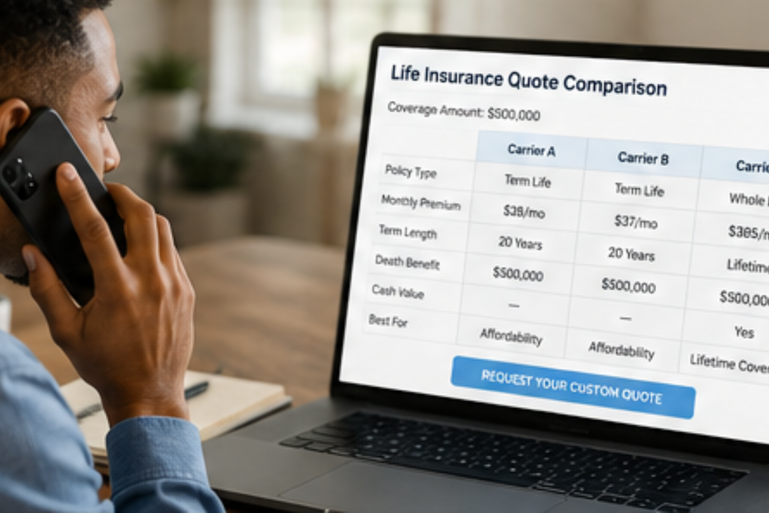 Comparing life insurance quotes across multiple carriers with Life Insured by Chris
