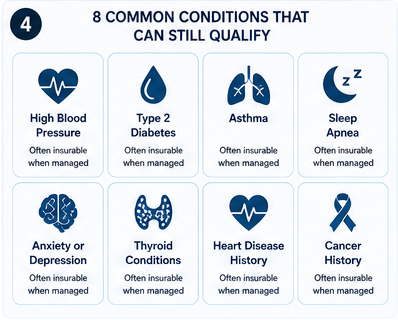 Common health conditions that can still qualify for life insurance coverage