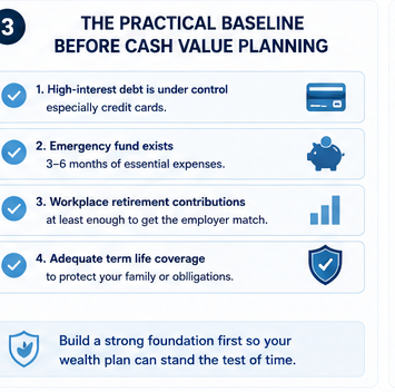 Financial readiness checklist before considering cash value life insurance for wealth building