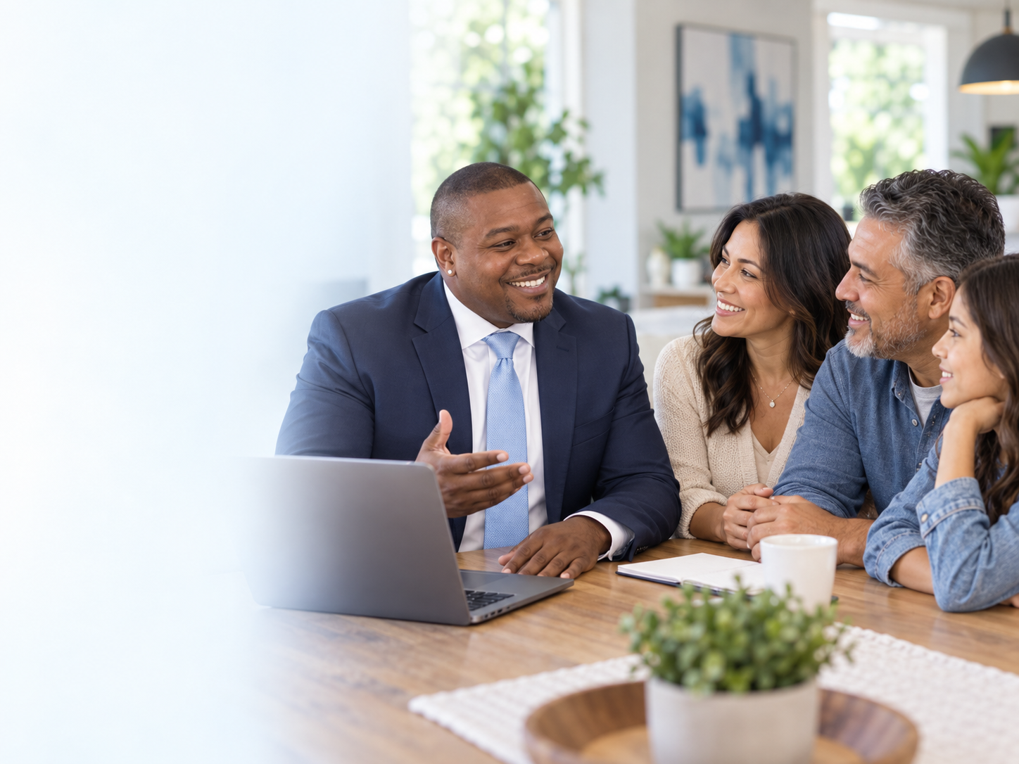 Christopher Franklin helping a family compare final expense insurance