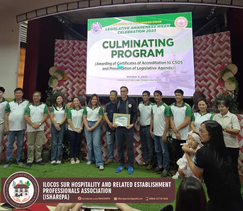 ISHAREPA received the certificate of accreditation from the City of Vigan