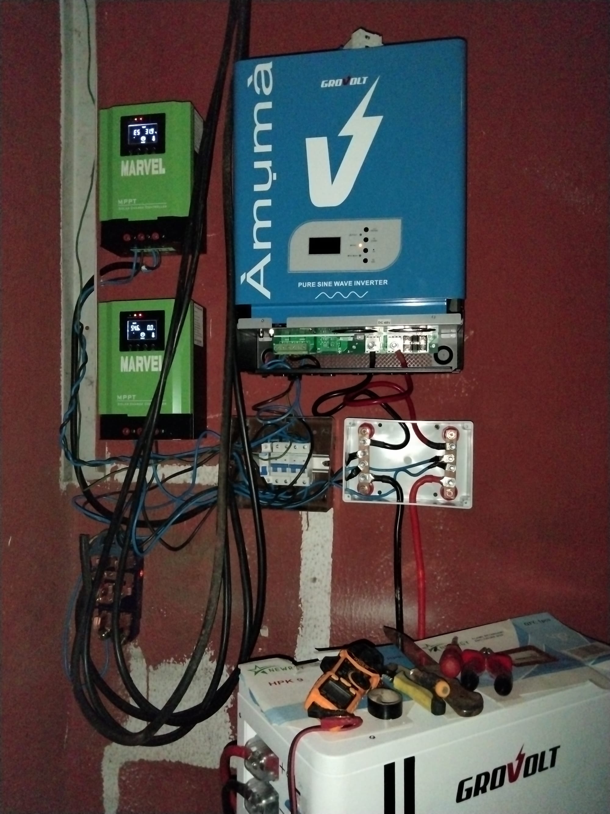 12kva inverter system with 18unit of 350watts solar panels 