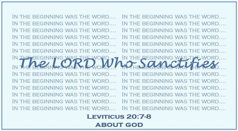 Day 178: Leviticus 20:7-8 - OT: God’s Names, Titles and Character