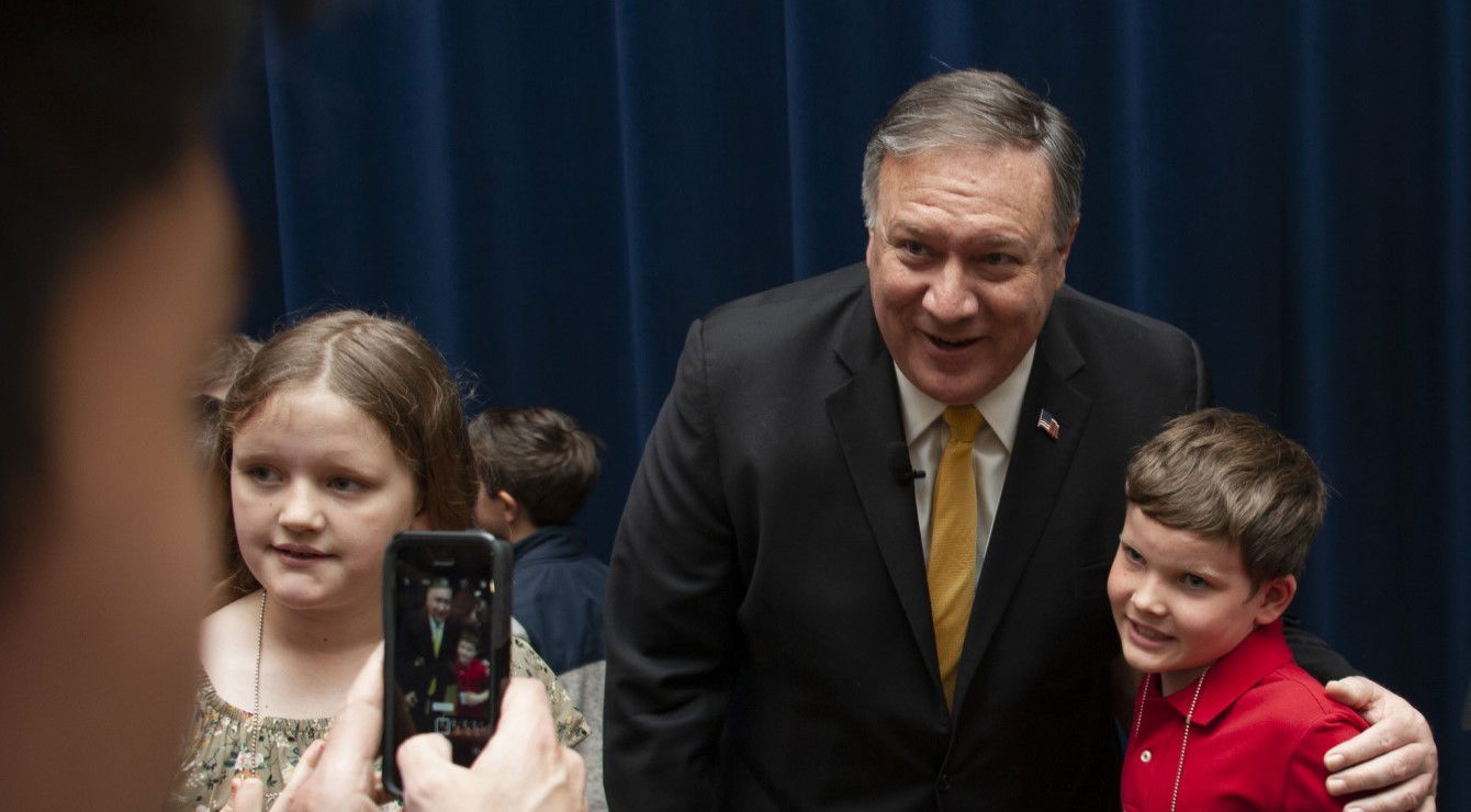 Mike Pompeo with Children, Washington D.C., 2019