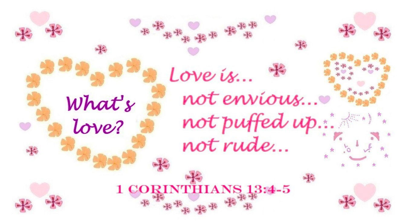 Artwork “Love is… not envious… not puffed up… not rude…” for Bible Verses 1 Corinthians 13:4-5