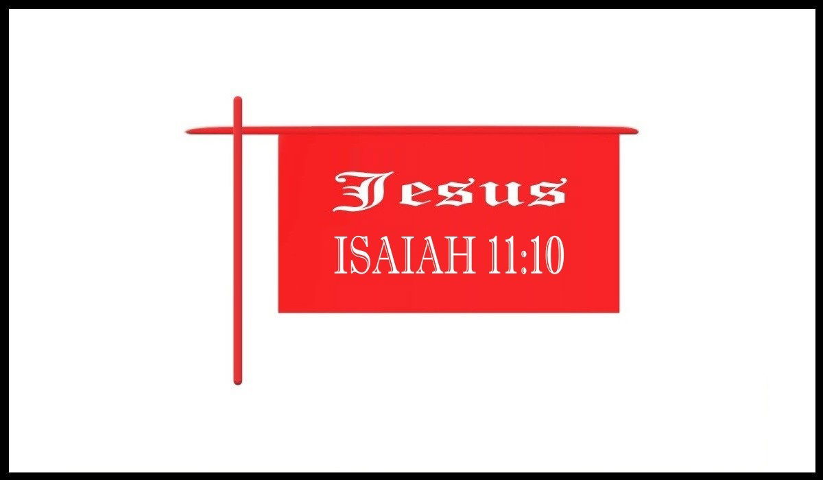 Faith Expression Artwork Based on Isaiah 11:10, Jesus as the Banner of the People (B)
