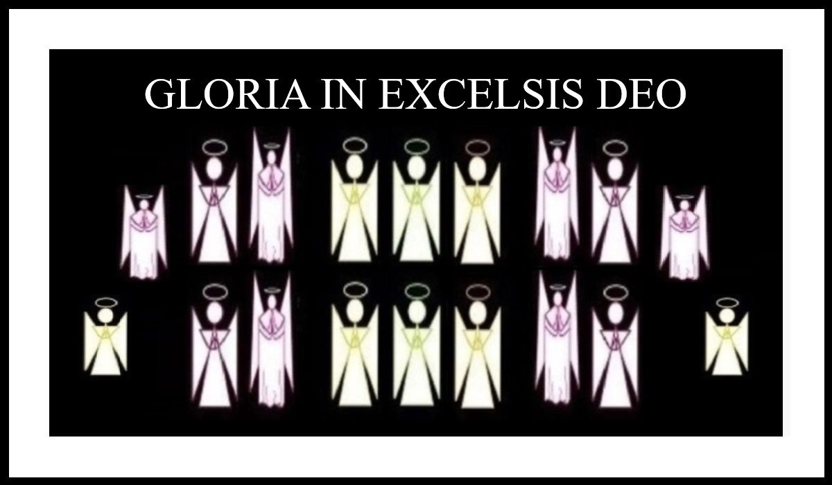 Faith Expression Artwork Based on Luke 2:13-14 - “And suddenly there was with the angel a multitude of the heavenly host praising God, and saying, Glory to God in the highest, and on earth peace, good will toward men.” - Gloria in Excelsis Deo