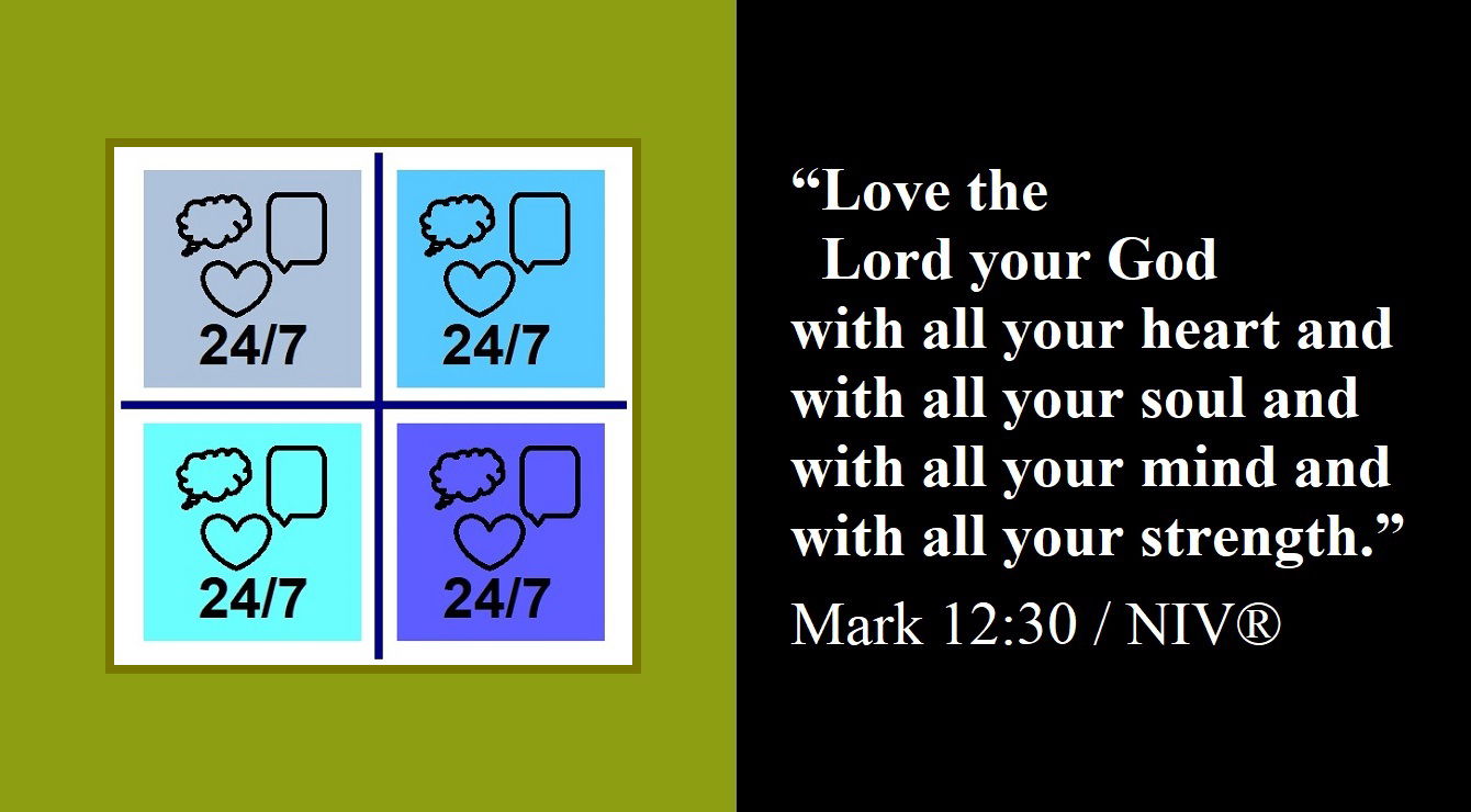 “Love God - The Greatest Commandment” – Faith Expression Artwork Based on Bible Verse Mark 12:30 - “Love the Lord your God with all your heart and with all your soul and with all your mind and with all your strength.”