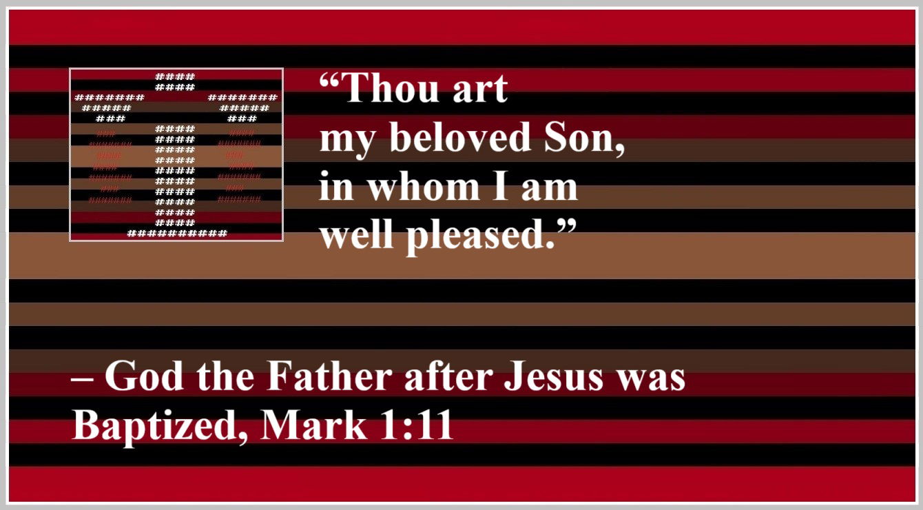 Quote about Jesus by God the Father, Mark 1:11 - “Thou art my beloved Son, in whom I am well pleased.” – God the Father after Jesus was Baptized, Mark 1:11