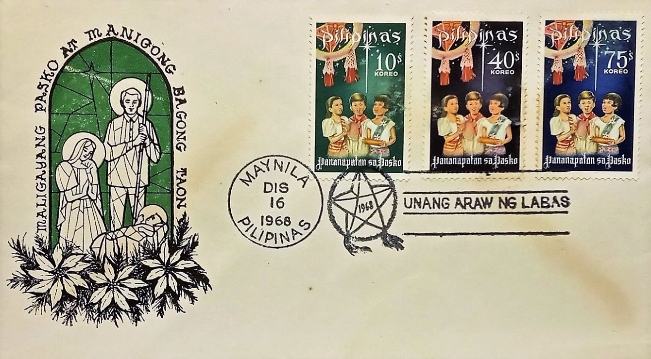 1968 Christmas first day cover from the Philippines 