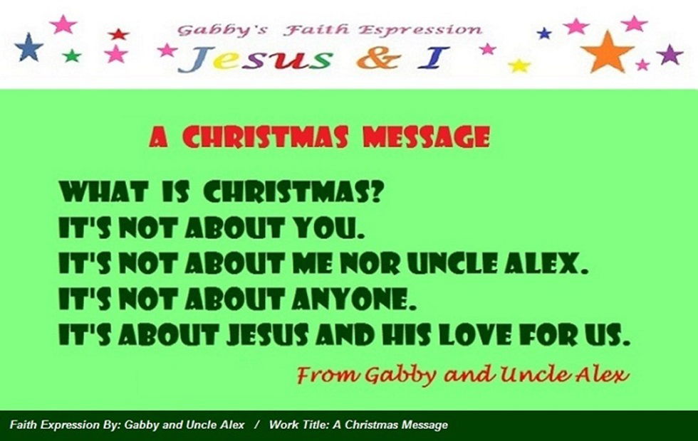 Gabby’s Faith Expression Artwork: A Christmas Message