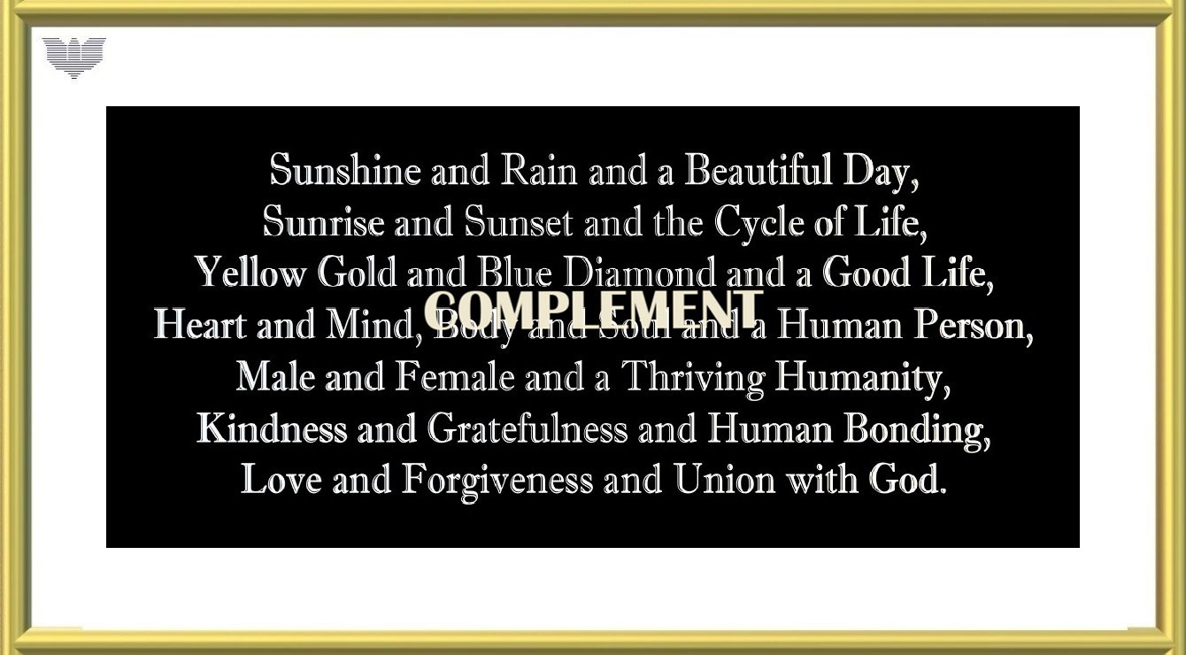 7th Faith Expression Artwork Entitled, “Complement” Based on Luke 6:31, the Golden Rule verse: “Do to others as you would have them do to you.”