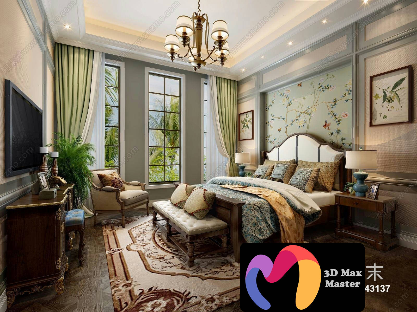 Interior 3D Scenes: Full Sets and Detailed Bedroom Models