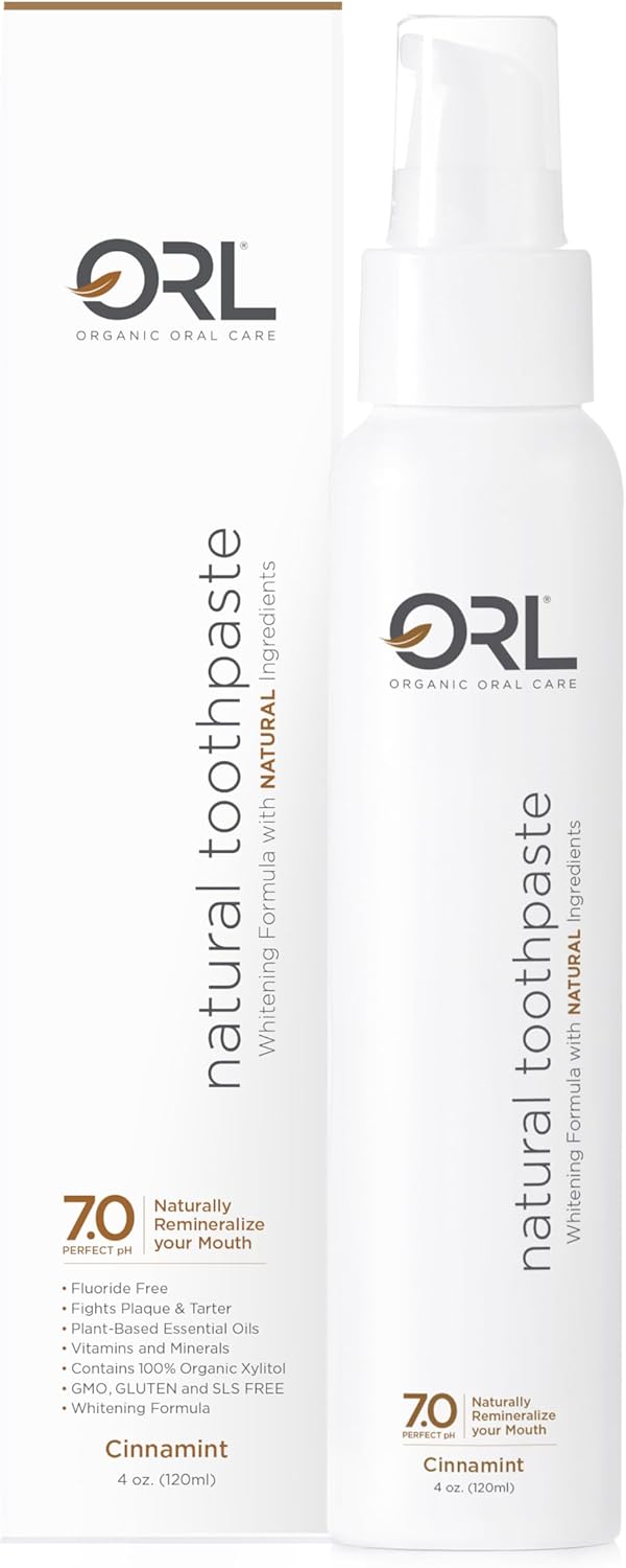 ORL Natural & Organic Toothpaste Essential Oils Fluoride-Free Cinnamint