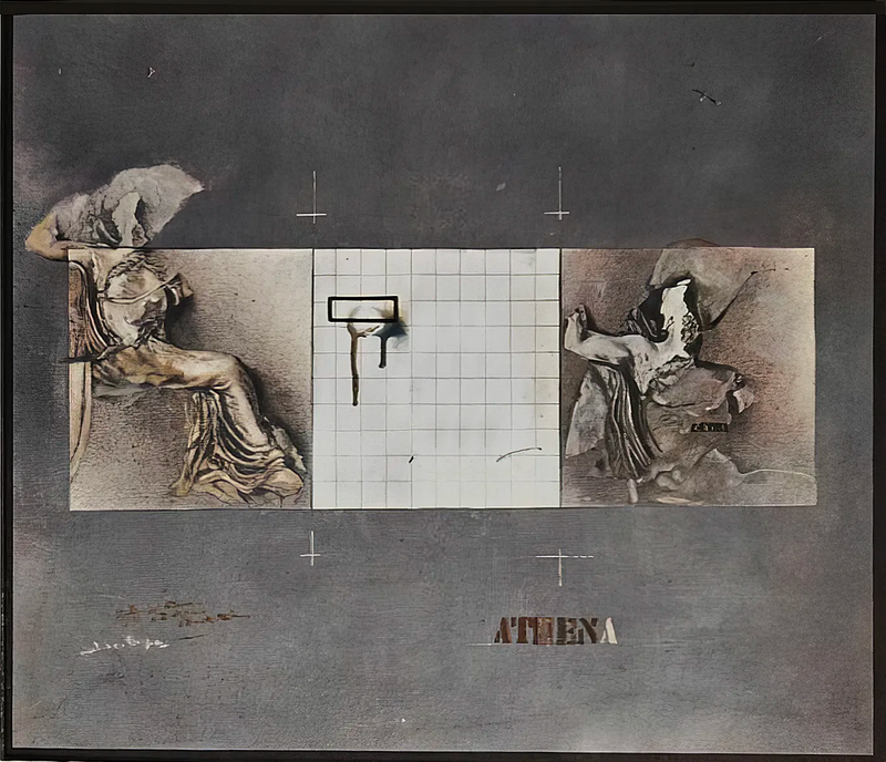 Athen, tecnica mista  su cartone  cm. 70 x 90 - 1978