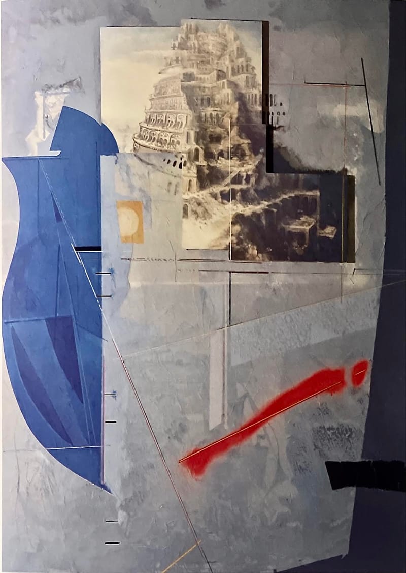 Il Muro di Caravaggio 1989 cm 70 x 70 TM su tela, legno e ferro