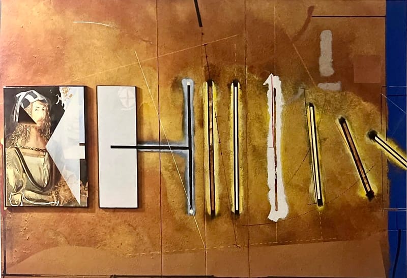 Il Muro di Caravaggio 1989 cm 70 x 70 TM su tela, legno e ferro