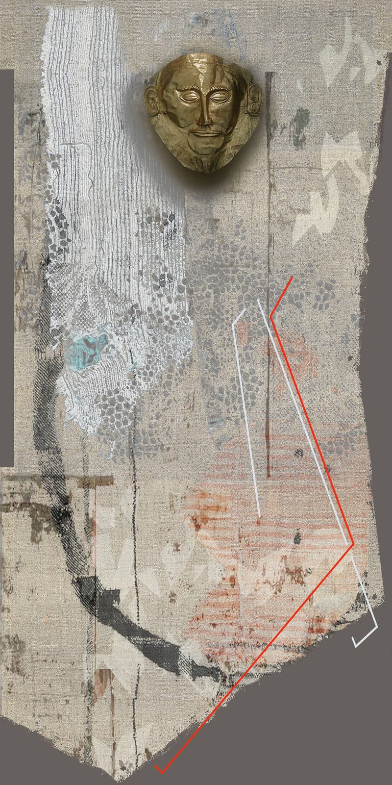 Il Muro di Caravaggio 1989 cm 70 x 70 TM su tela, legno e ferro