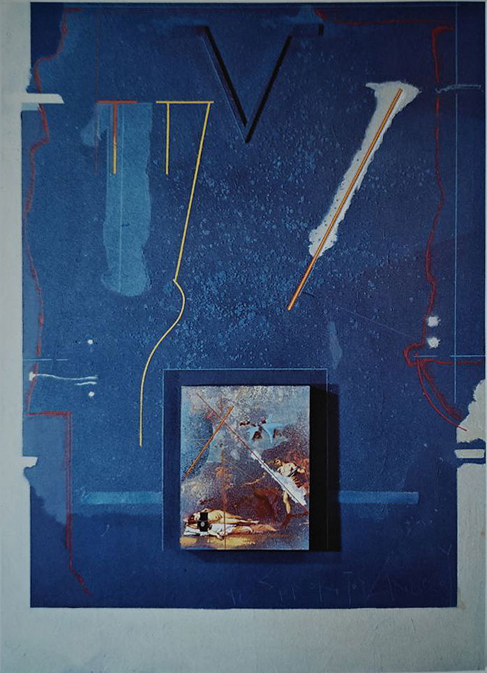 Copertura I (Vermeer nello studio) 1990-91 cm 30 x 35 olio su tela copertura in legno , morsetti e bulloni