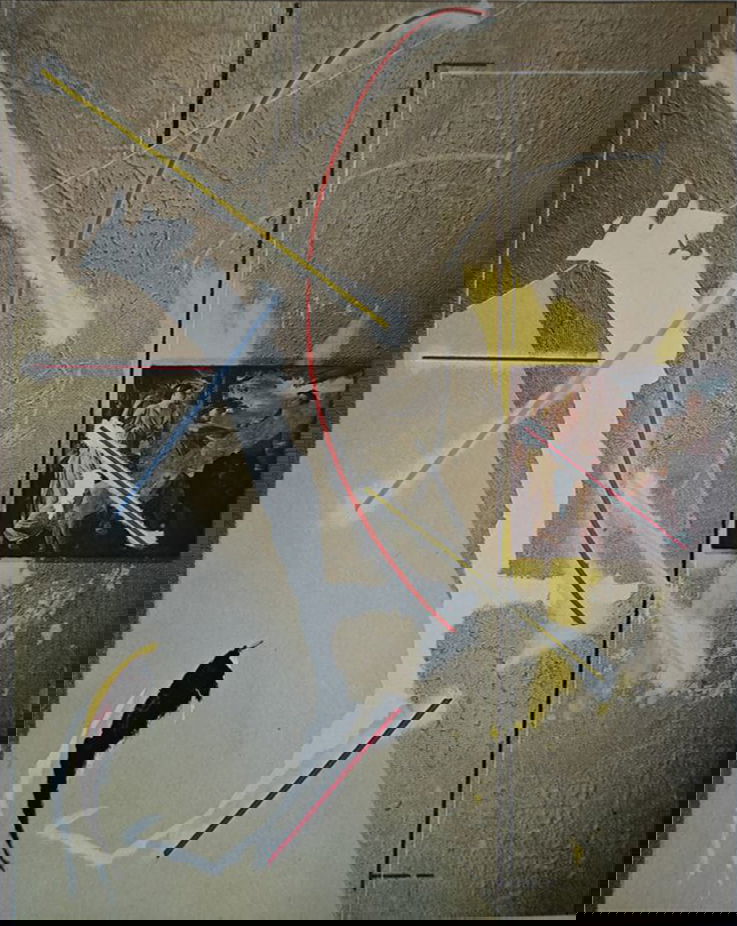 Copertura I (Vermeer nello studio) 1990-91 cm 30 x 35 olio su tela copertura in legno , morsetti e bulloni