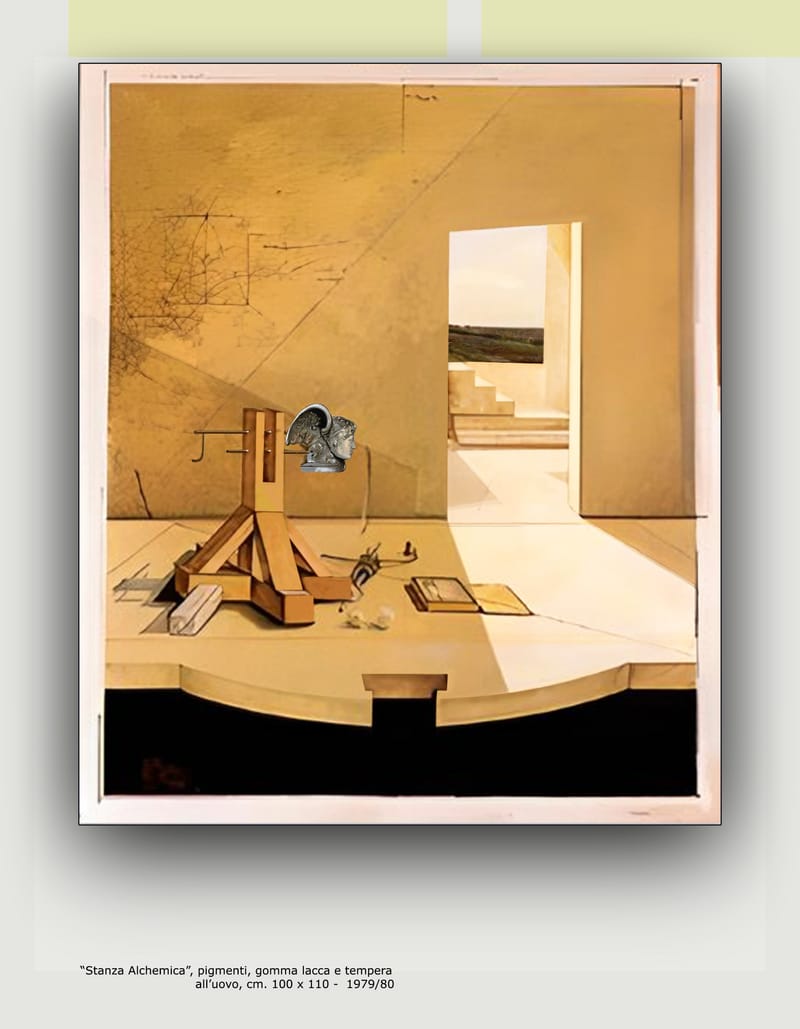 “Stanza Alchemica”, pigmenti, gomma lacca e tempera all’uovo, cm. 100 x 110 - 1979/80 Alchemico