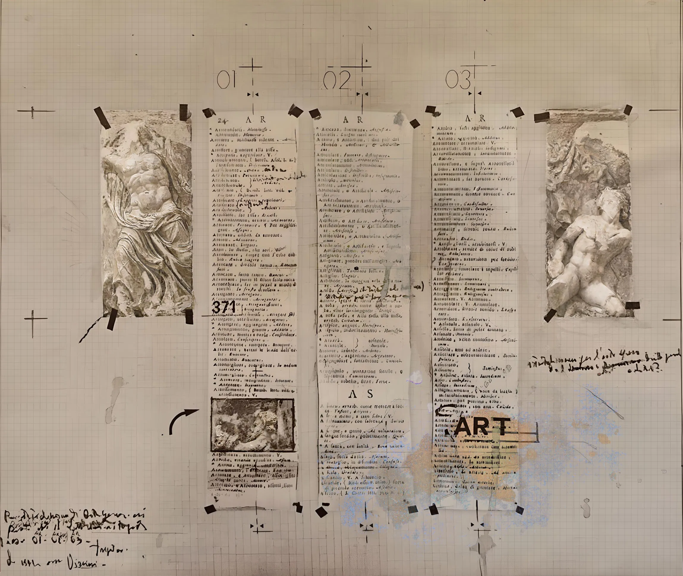 Деталь Арт 1963 см 41x32 TM на клетчатой ​​бумаге