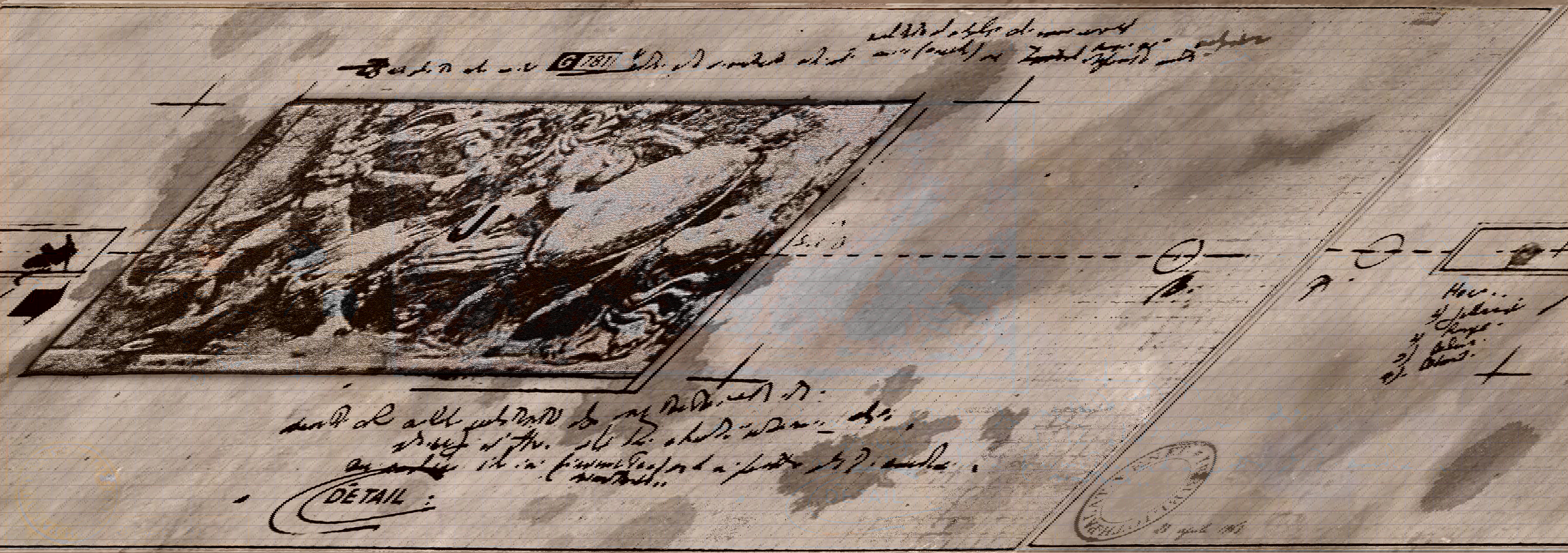 Деталь Арт 1963 см 41x32 TM на клетчатой ​​бумаге