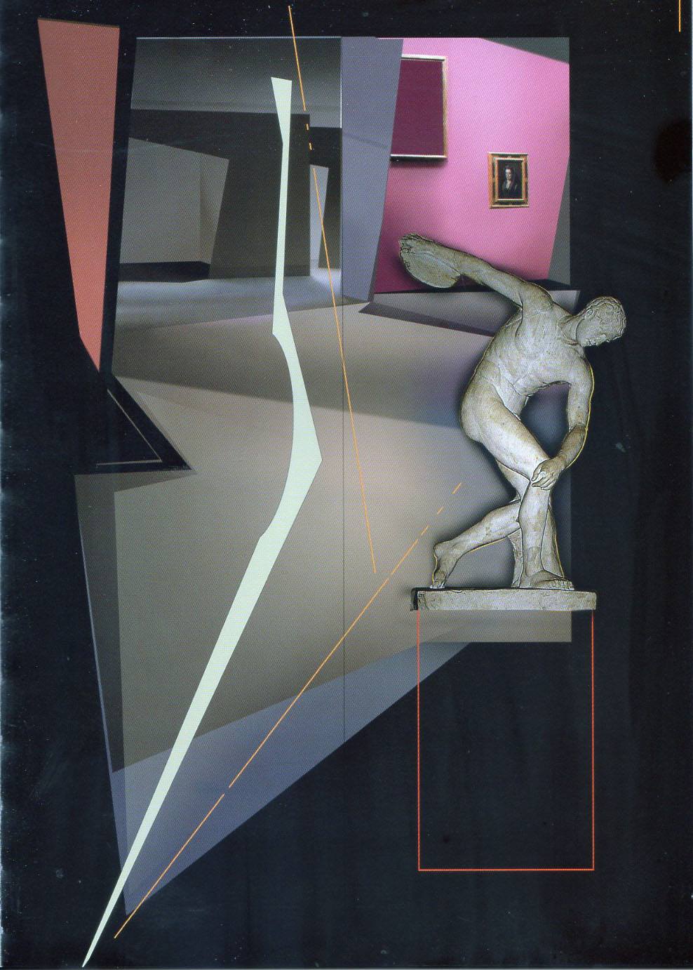 Инсталляция с красным полом, 90 х 130 см TM на холсте