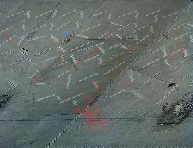 Переплет I (Вермеер в студии) 1990–91 см 30 x 35 холст, масло, деревянная обложка, зажимы и болты