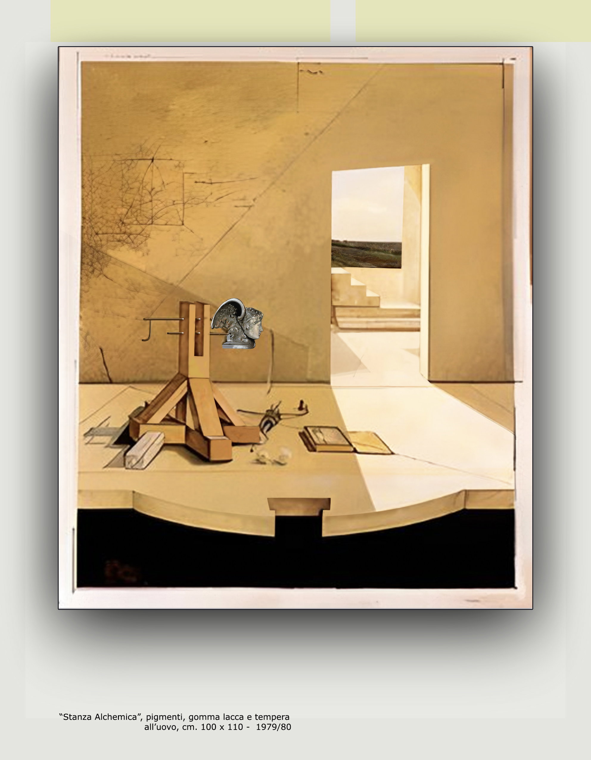 «Алхимическая комната», пигменты, шеллак и яичная темпера, 100 x 110 см — 1979/80 Alchemico