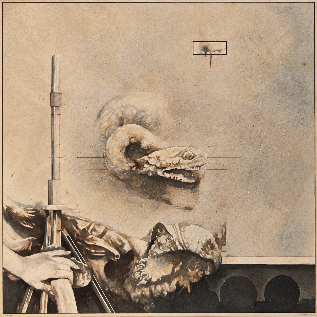 Détail Art 1963 cm 41x32 TM sur papier quadrillé