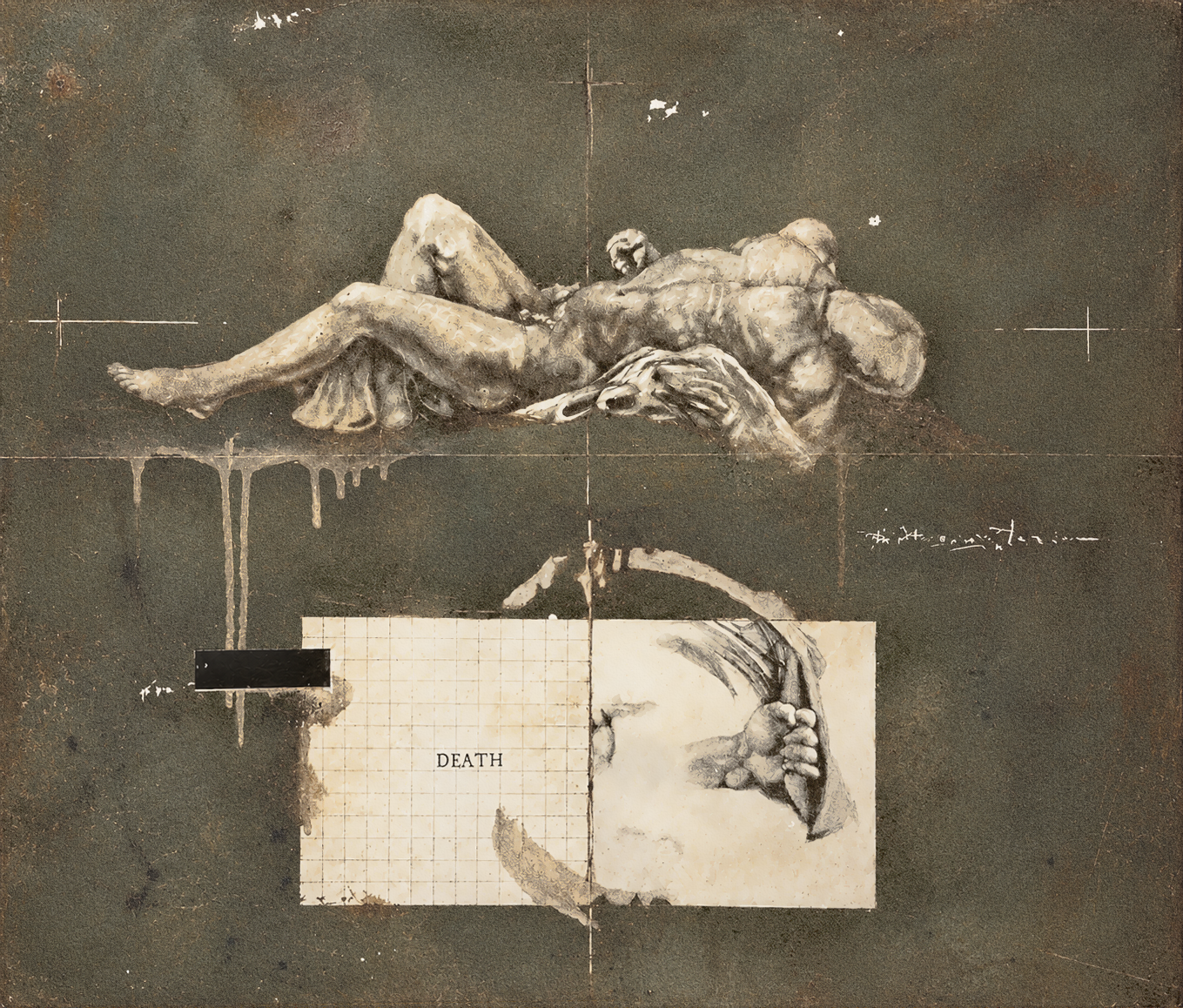 Détail Art 1963 cm 41x32 TM sur papier quadrillé