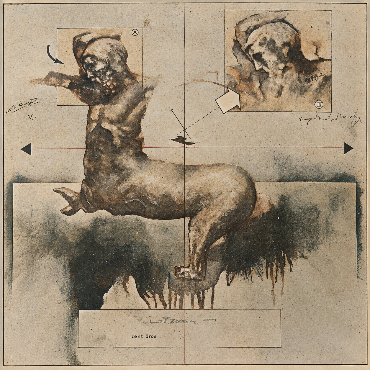 Détail Art 1963 cm 41x32 TM sur papier quadrillé
