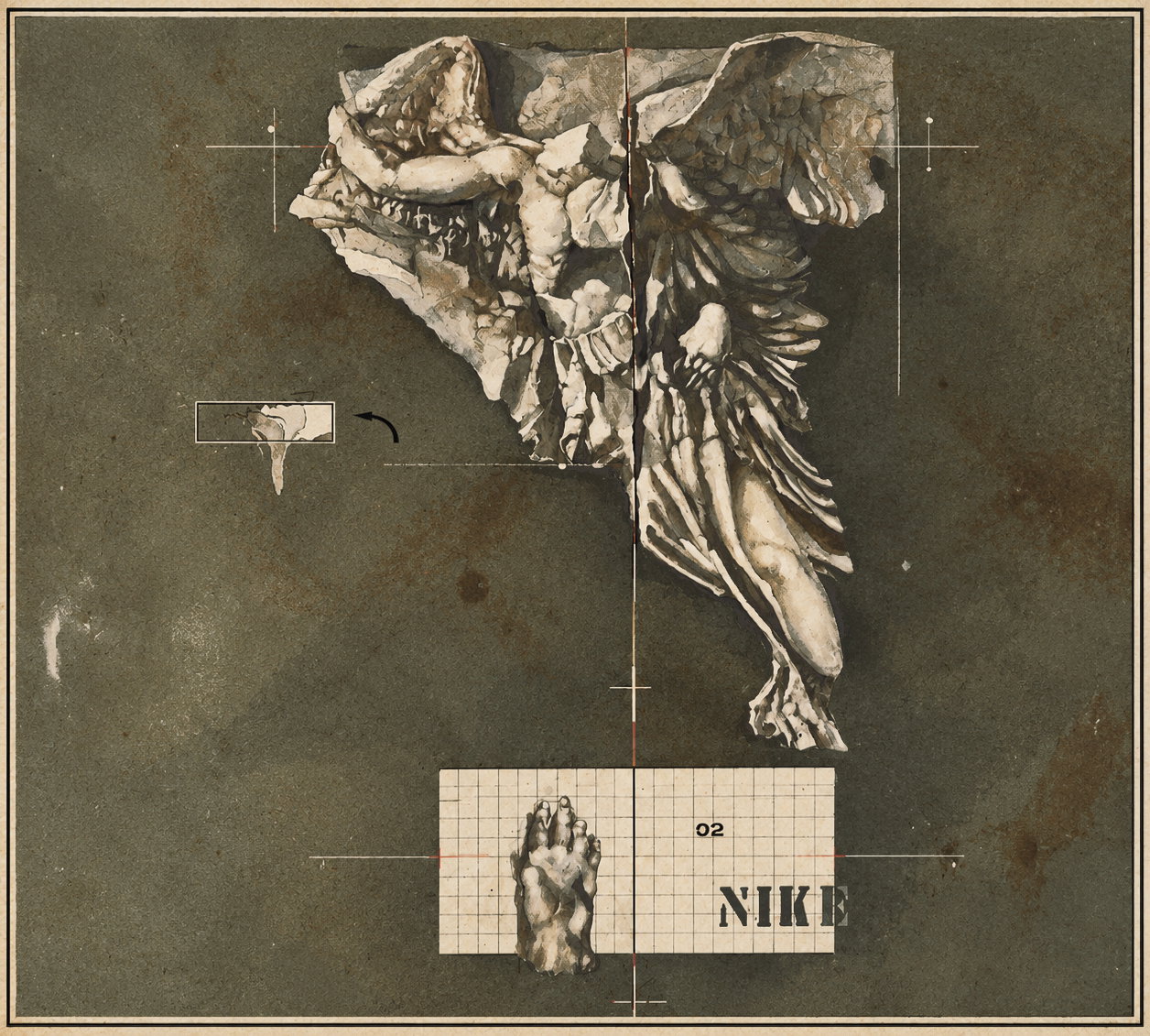 Détail Art 1963 cm 41x32 TM sur papier quadrillé