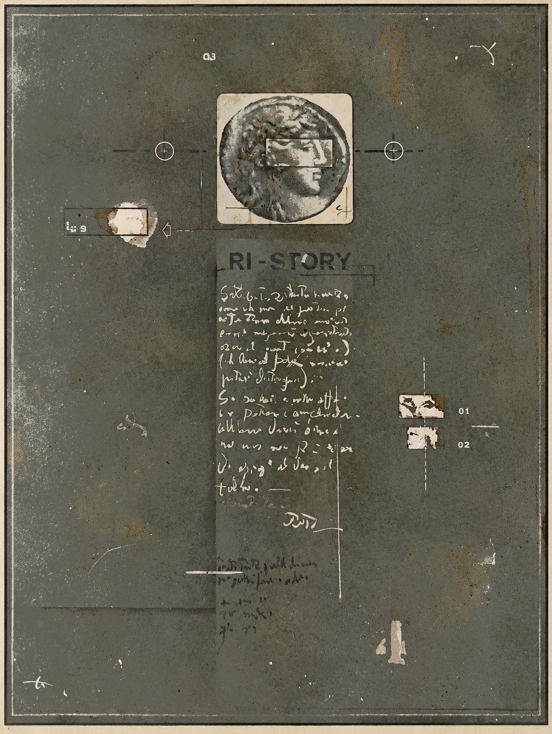 Détail Art 1963 cm 41x32 TM sur papier quadrillé