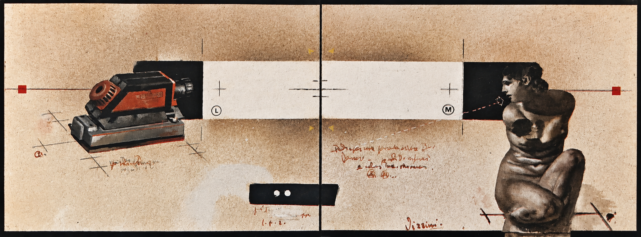 Détail Art 1963 cm 41x32 TM sur papier quadrillé